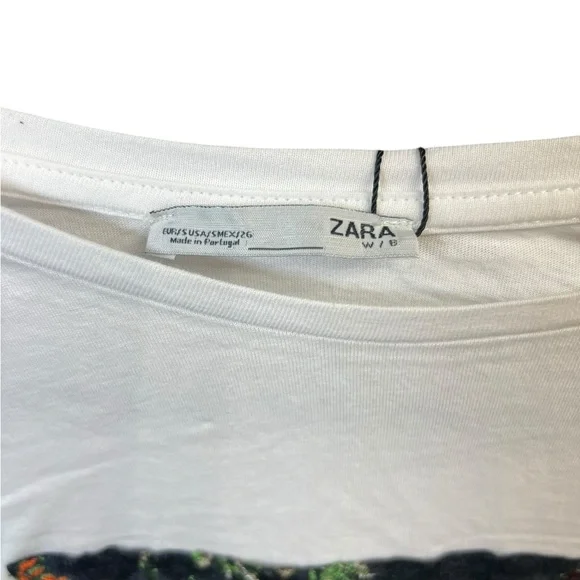 NWT Zara embroidered short sleeveT-shirt - Picture 3 of 5